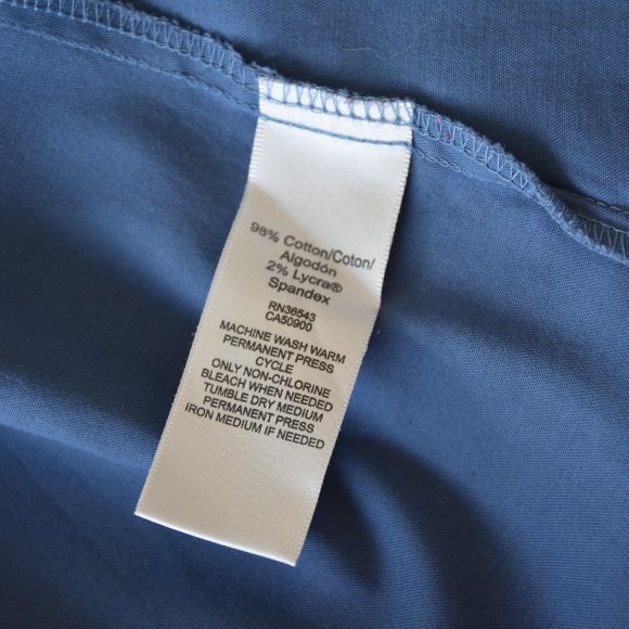 Van Heusen Studio Blue Button-Down Stretch Blouse with Gathered Back - Picture 10 of 10